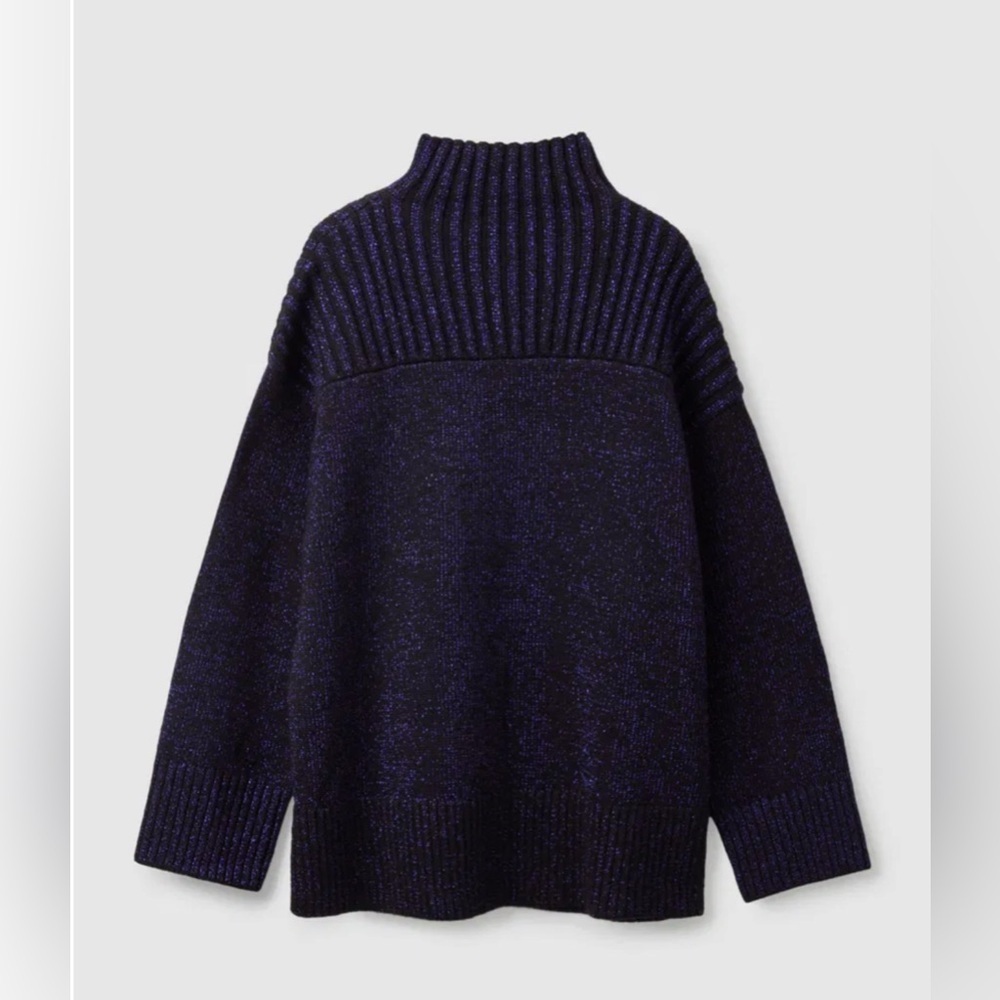 COS High-Neck Metallic wool oversized sweater